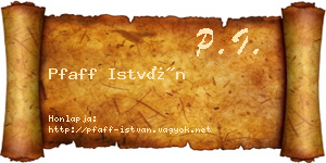 Pfaff István névjegykártya